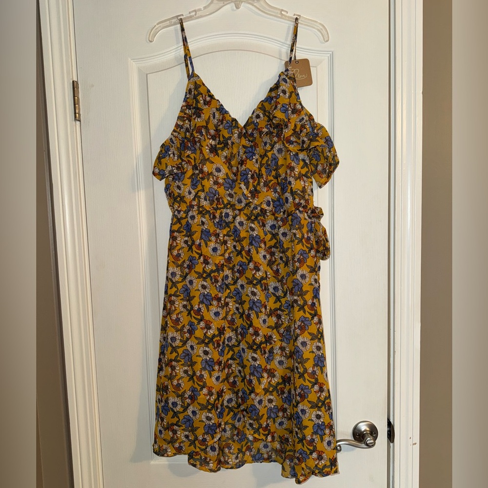 Love floral path mustard dress 92534563 from glitzy girlz boutique NWT